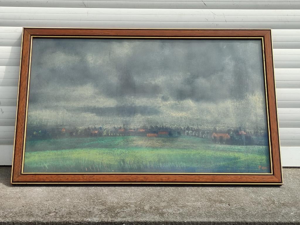 Pastel paysage signe William h howe, Antiquités & Art, Art | Peinture | Classique, Enlèvement ou Envoi