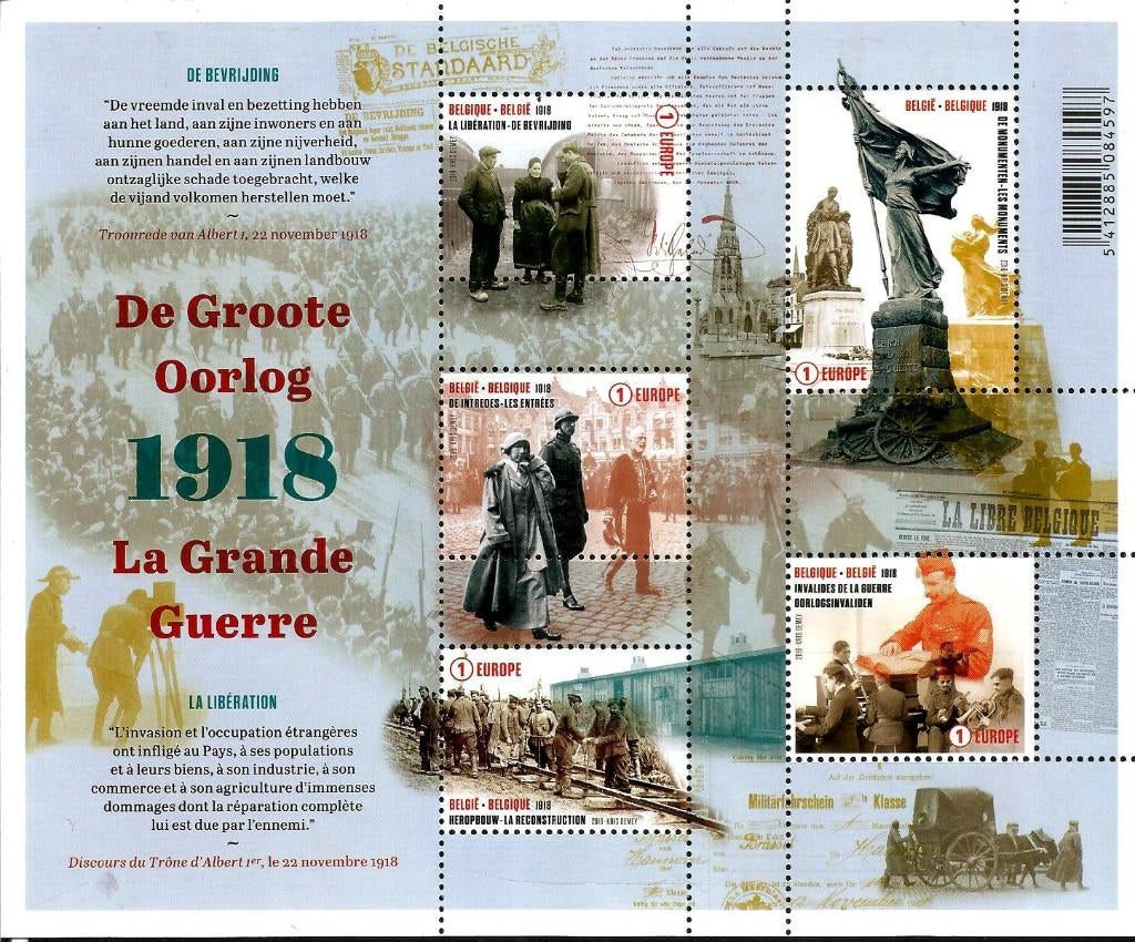 2018 WO I De bevrijding OBP BL 268**, Postzegels en Munten, Postzegels | Europa | België, Orginele gom, Ophalen of Verzenden, Zonder stempel