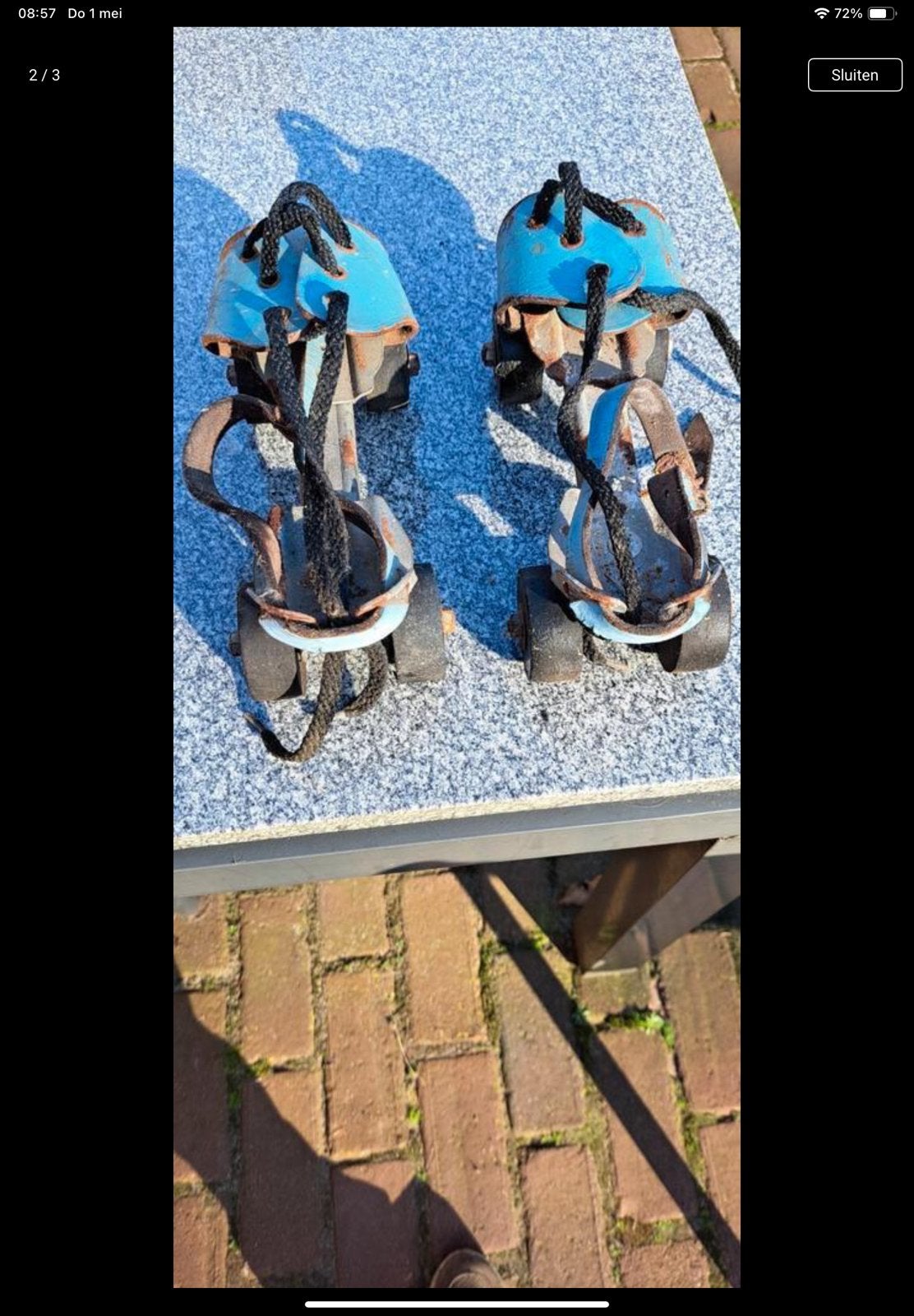 Zeer oude antieke rolschaatsen, Sport en Fitness, Skeelers, Ophalen