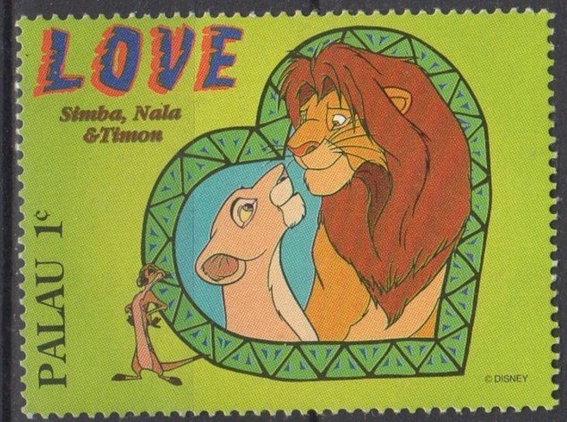 Palau - The Lion King " Simba-Nala-Timon", Postzegels en Munten, Postzegels | Oceanië, Verzenden, Postfris