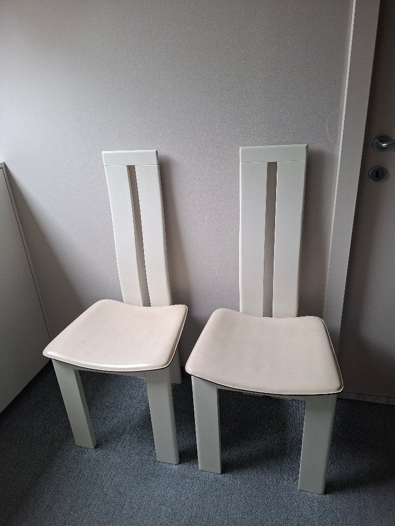 2 ecru ' knoll' stoelen, Maison & Meubles, Chaises, Enlèvement, Utilisé, Blanc, Cuir