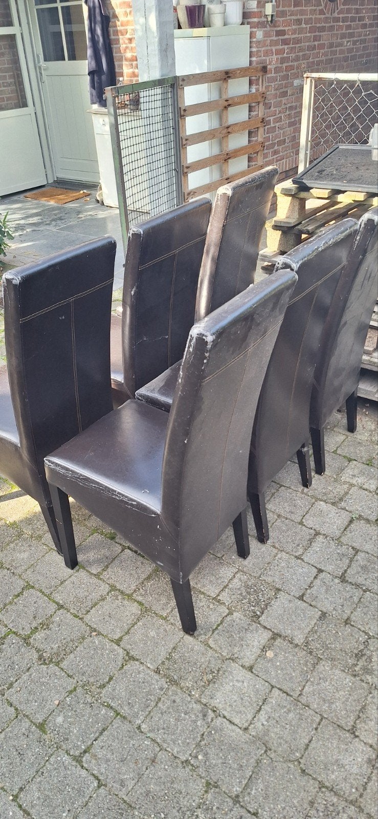 6 stoelen, Enlèvement, Utilisé, Brun, Cinq, Six Chaises ou plus