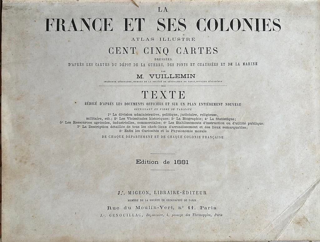 “La France et ses Colonies” de Vuillemin, Livres, Histoire nationale, Enlèvement, Utilisé