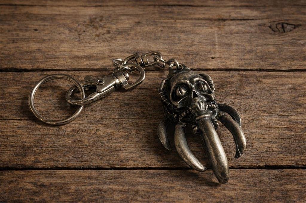 sleutelhanger- Skull Head - Metalen Decoratie, Verzenden, Nieuw, Overige typen