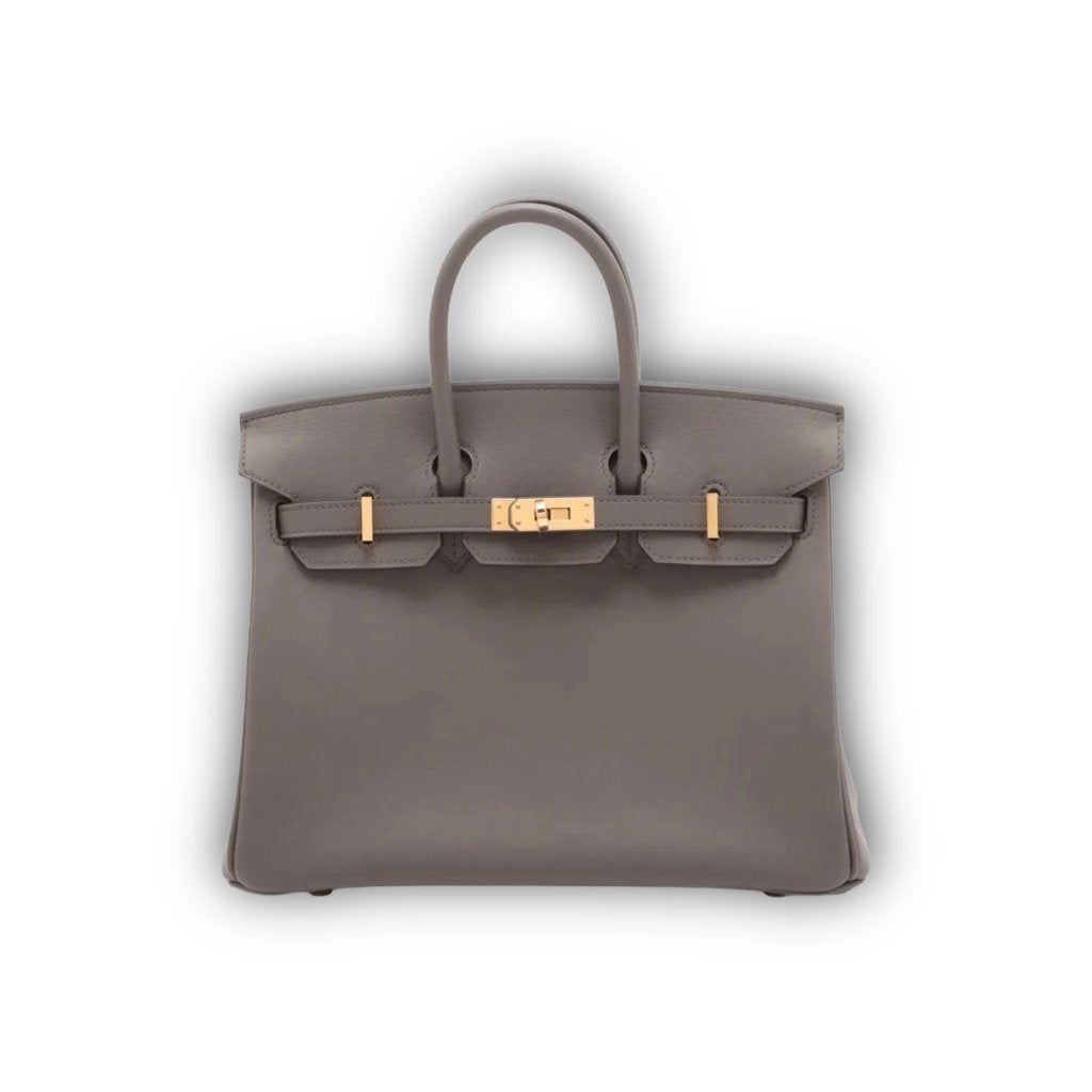 Hermès Birkin 25 Gris Etain Swift Gold Hardware, Handtassen en Accessoires, Tassen | Damestassen, Ophalen of Verzenden, Nieuw