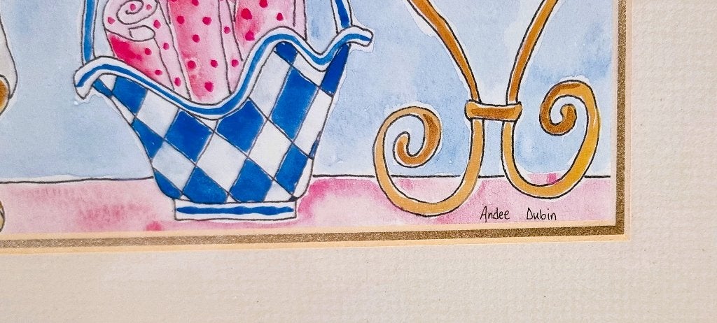 Aquarelle d'Andee Dubin, signée., Enlèvement ou Envoi, Signé, Aquarelle