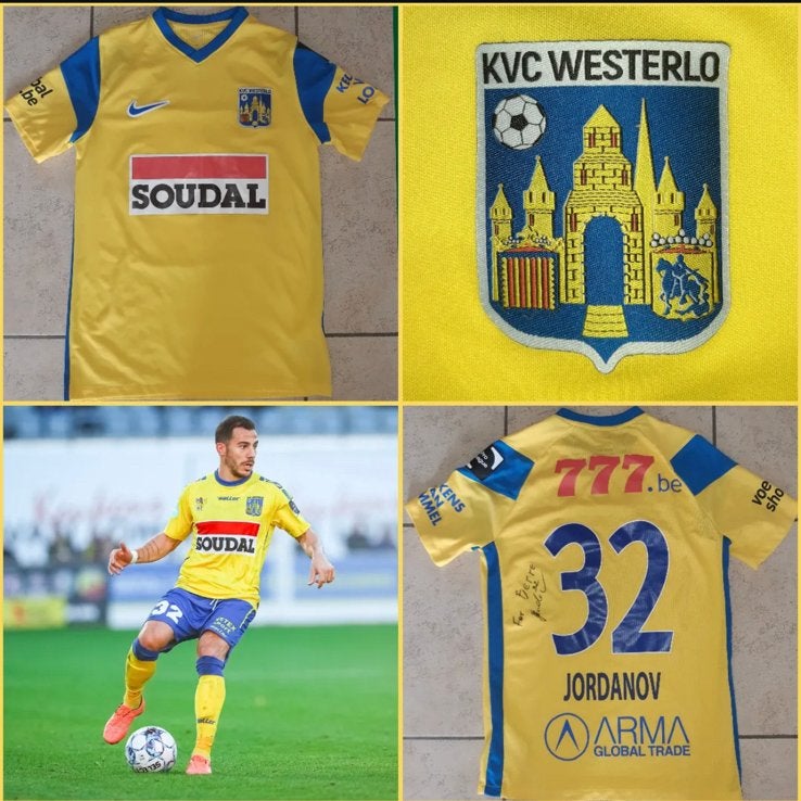 Matchworn shirt Edisson Jordanov KVC Westerlo, Enlèvement ou Envoi, Maillot