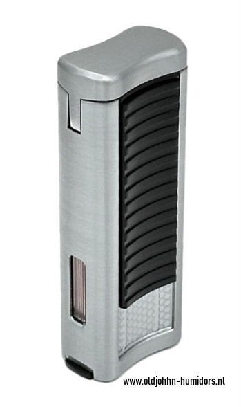 RONSON PASSAT AANSTEKER 2 X JETFLAME BOOR SILVER BLACK   ro6, Verzenden, Nieuw, Aansteker