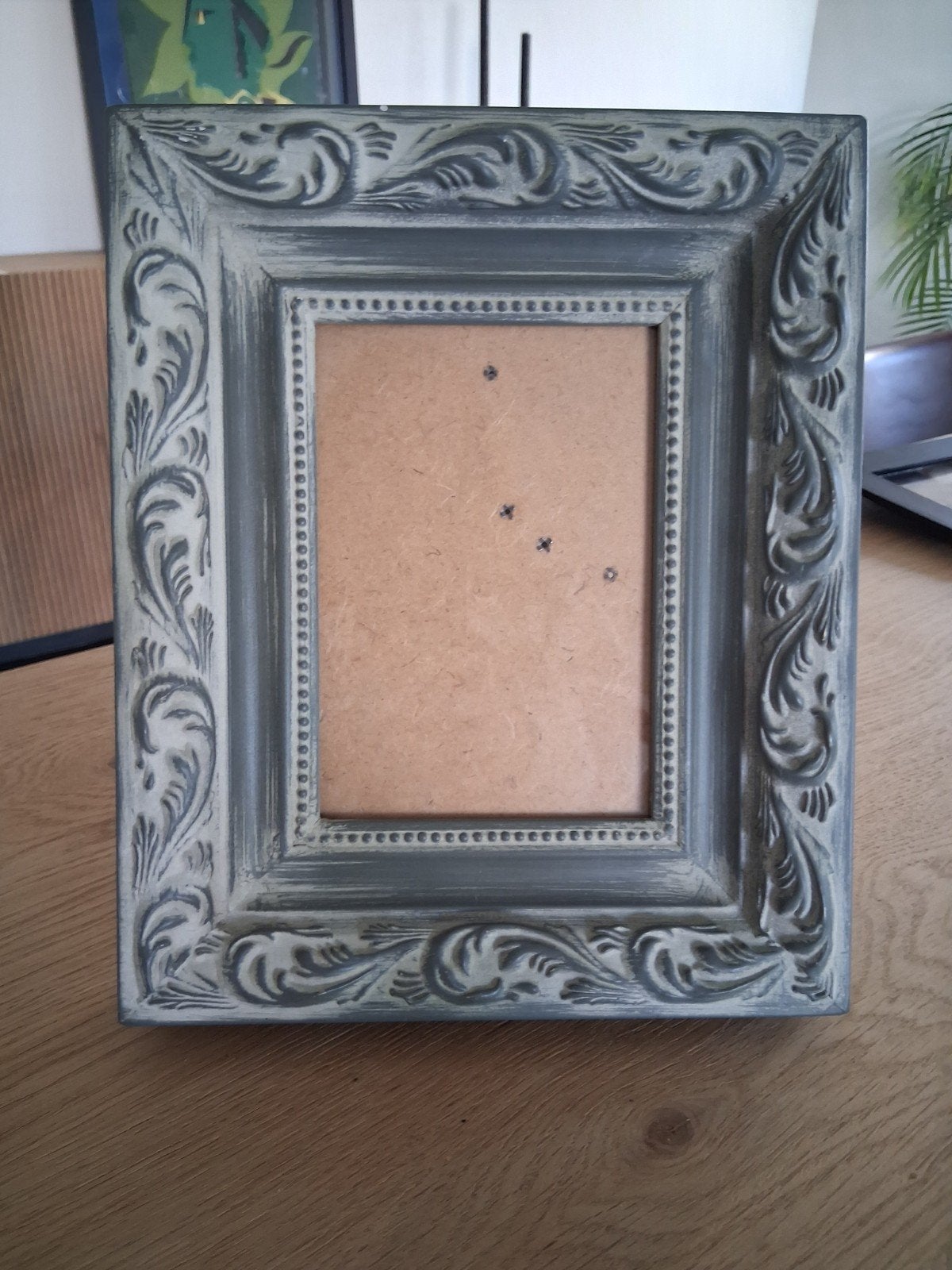 cadre de fenêtre en verre gris, 23 cm, Comme neuf, Bois, Cadre photo