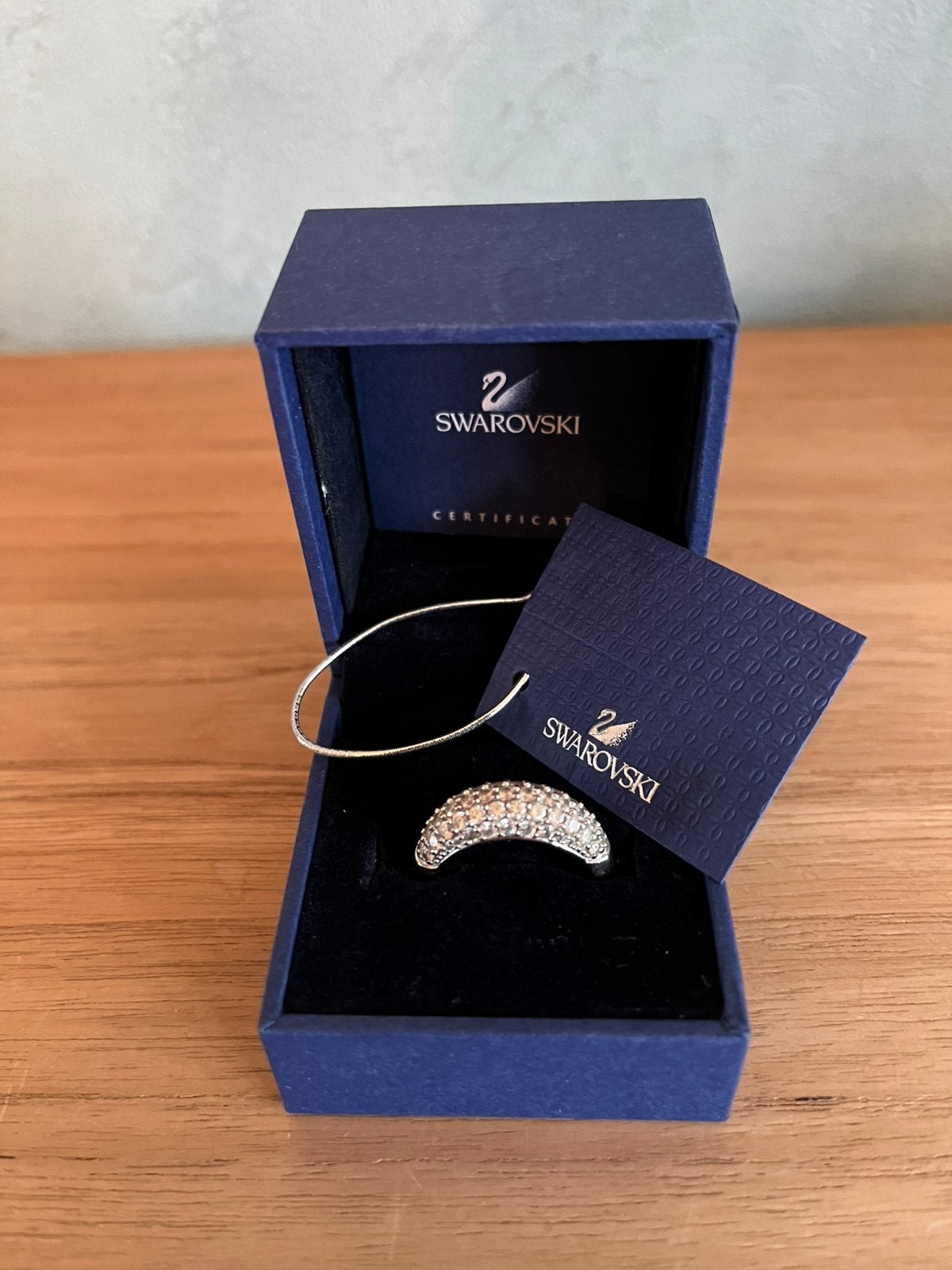 Dames ring Swarovski met kristallen zilver maat 58, Ophalen of Verzenden, Gebruikt