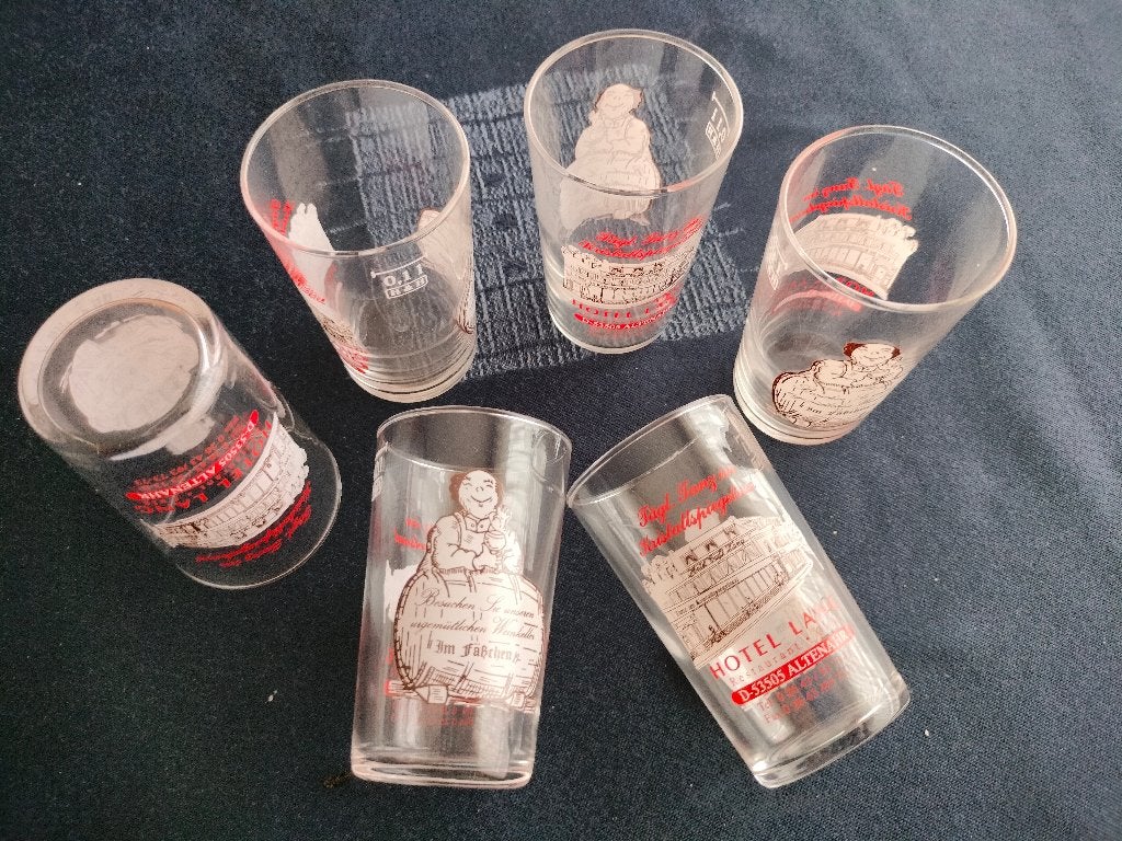 6 glazen gluhwein genever likeur Altenahr Duitsland kerst, Ophalen of Verzenden, Nieuw