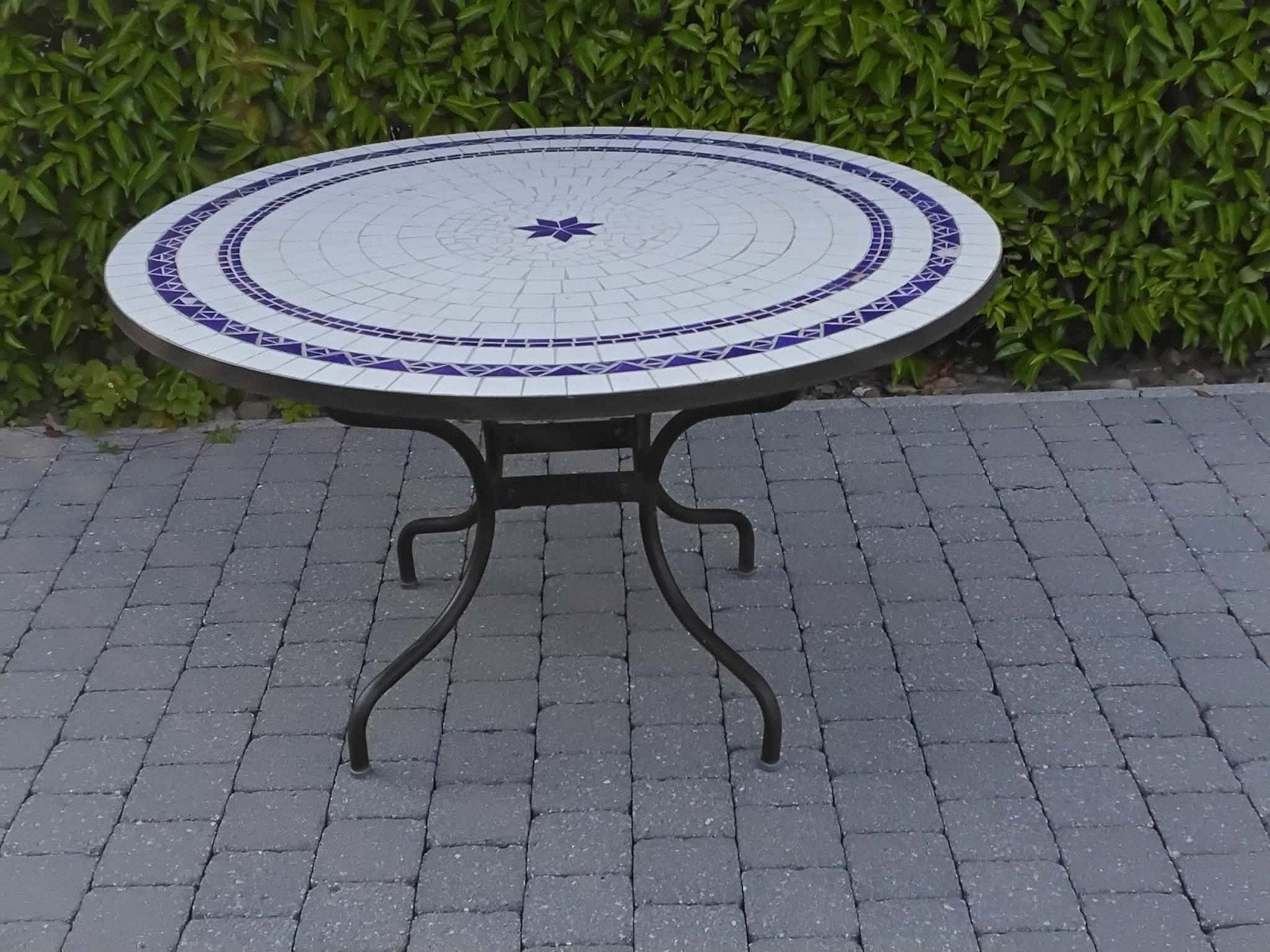 TABLE RONDE DE JARDIN EN MOSAÏQUE, Tuin en Terras, Tuintafels, Gebruikt, Rond, Overige materialen, Ophalen