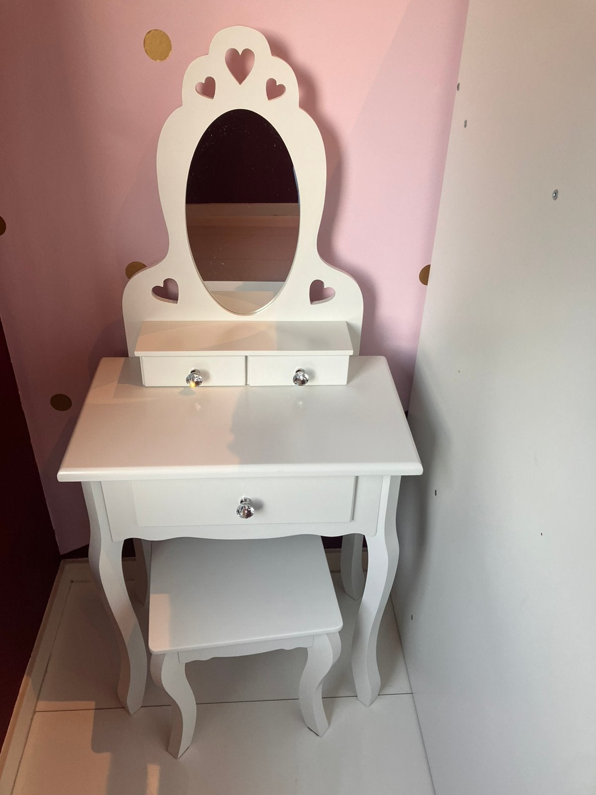 Witte make up tafel / kaptafel kind - nieuwstaat, Kinderen en Baby's, Ophalen, Zo goed als nieuw, Spiegel