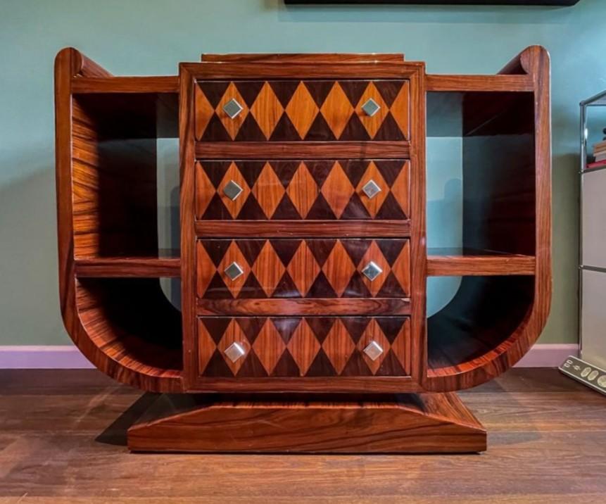 Uniek Art Deco kastje in Palissanderhout, Ophalen