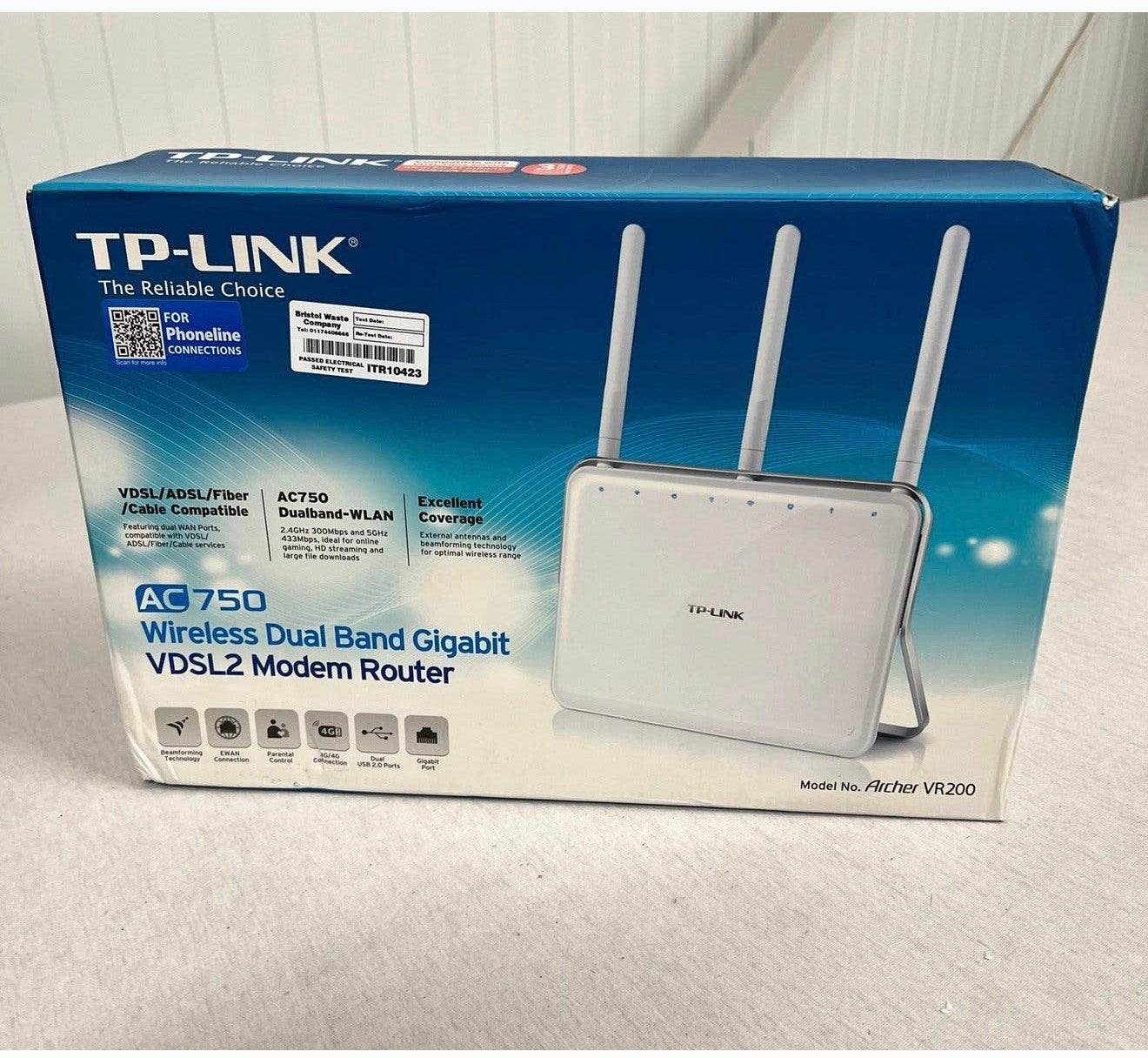 TP-LINK Archer VR200 AC750 modem router VDSL vdsl2 usb poort, Computers en Software, Ophalen of Verzenden, Zo goed als nieuw, Router met modem