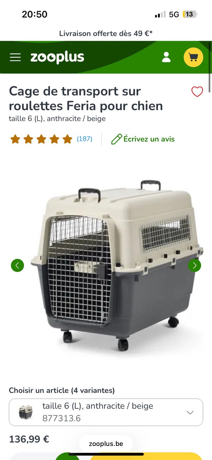 Cage de transport, Enlèvement, Comme neuf