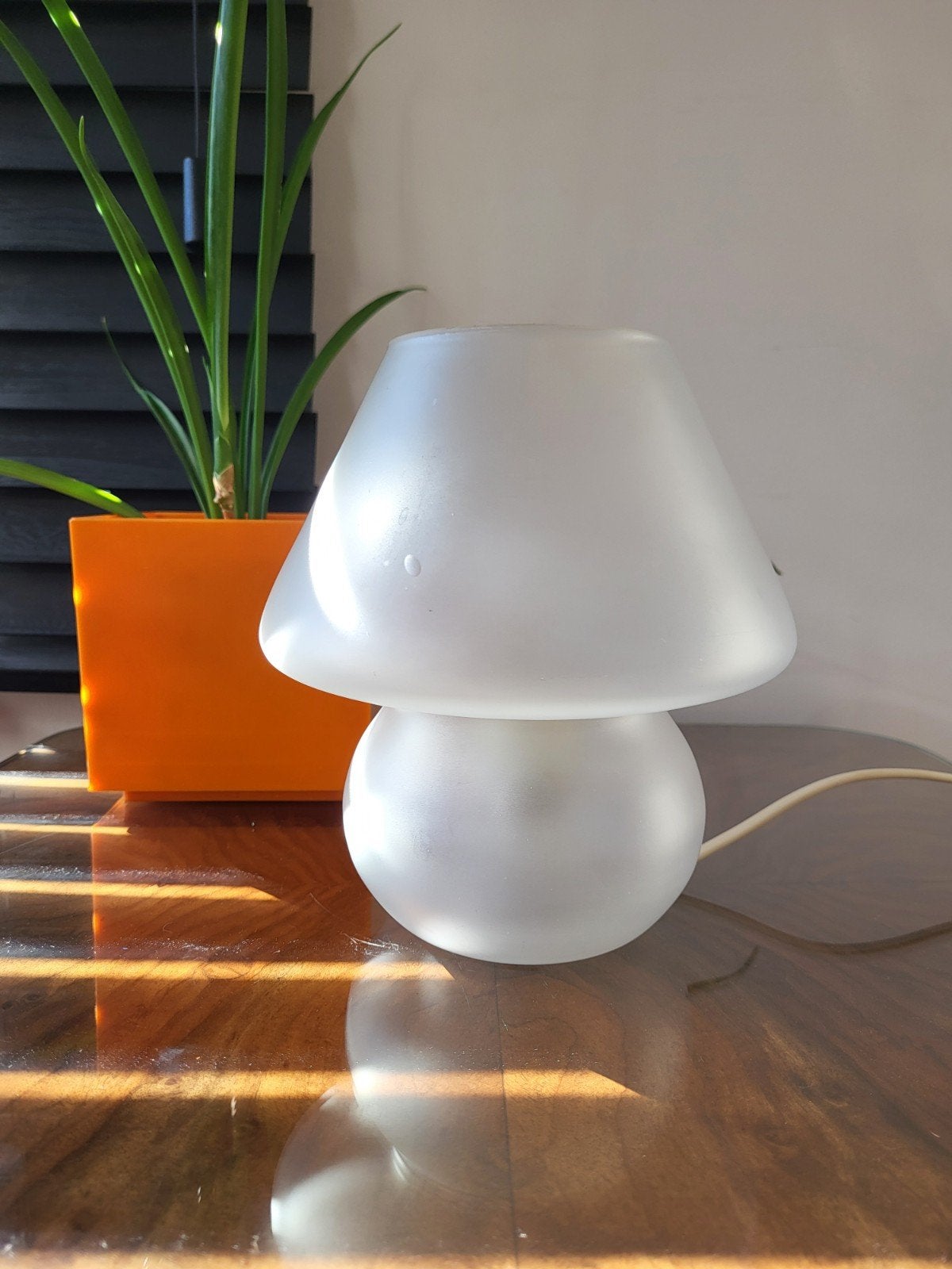 vintage mushroom lampje opaline glas, Ophalen of Verzenden, Glas, Vintage