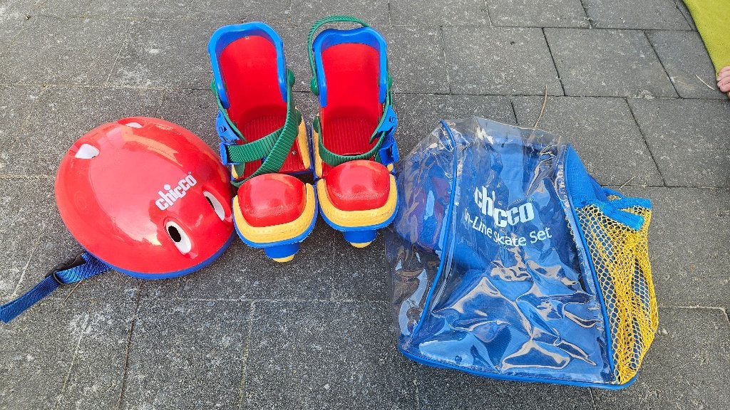 Rolschaatsen + helm+ zak kleuter, Ophalen, Verstelbaar, Gebruikt, Kinderen