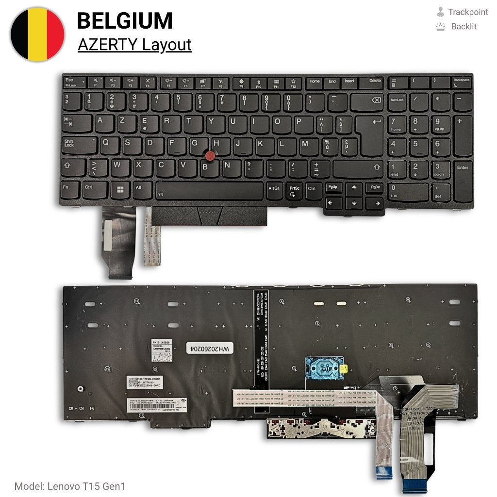 Lenovo ThinkPad T15 Gen 1 Gen 2 AZERTY Toetsenbord - Nieuw, Computers en Software, Toetsenborden, Nieuw, Azerty, Ophalen of Verzenden