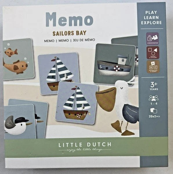 Little Dutch memo Sailors Bay spel memory compleet, Kinderen en Baby's, Speelgoed | Houten speelgoed, Verzenden, Zo goed als nieuw