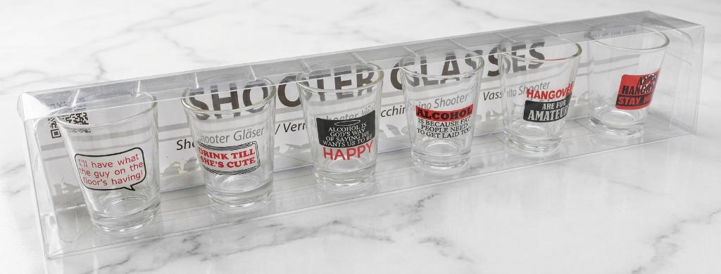 keuken Out of the Blue set 6 shot glaasjes shooter glasses, Collections, Verres & Petits Verres, Neuf, Verres et Verres à shot