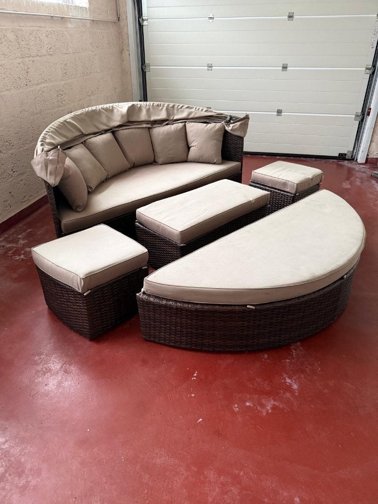 Lounge set, Tuin en Terras, Tuinsets en Loungesets, Ophalen, Gebruikt, Rotan, Bank
