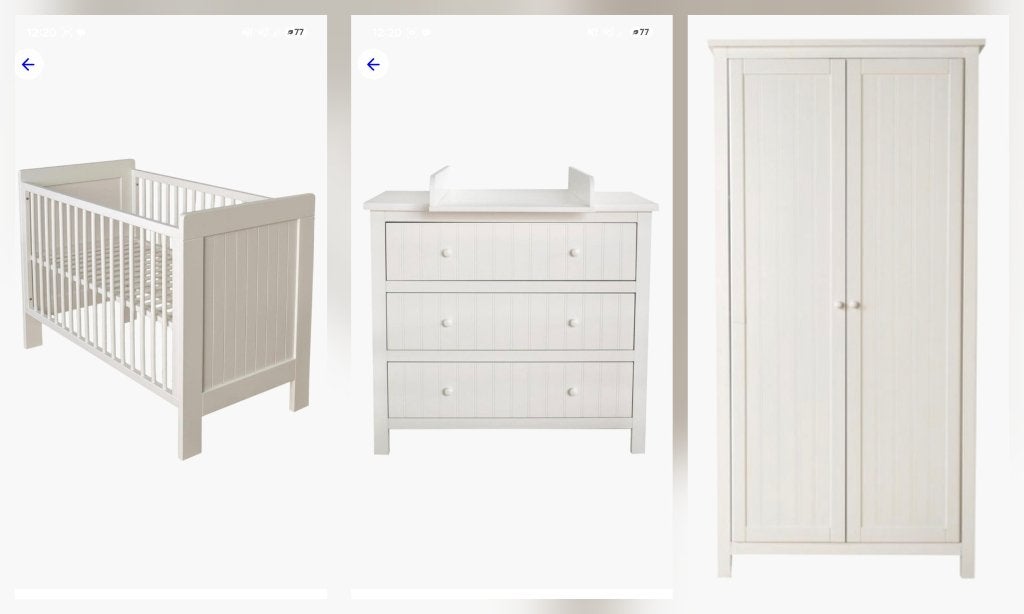 Chambre bébé 3 pièces Quax Camille blanche, Enfants & Bébés, Enlèvement, Utilisé, Garçon ou Fille