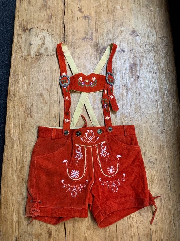 Dames Lederhosen bongossi trade maat 42, Rouge, Taille 46/48 (XL) ou plus grande, Enlèvement ou Envoi, Comme neuf