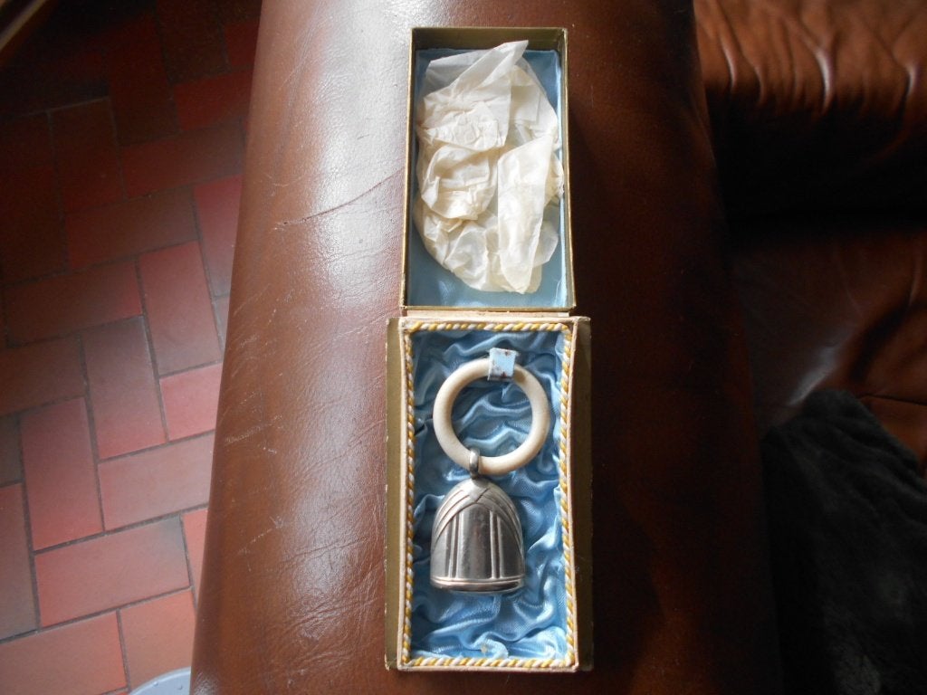 kinderrammelaar  ART-DECO  zilver, Ophalen of Verzenden, Zilver