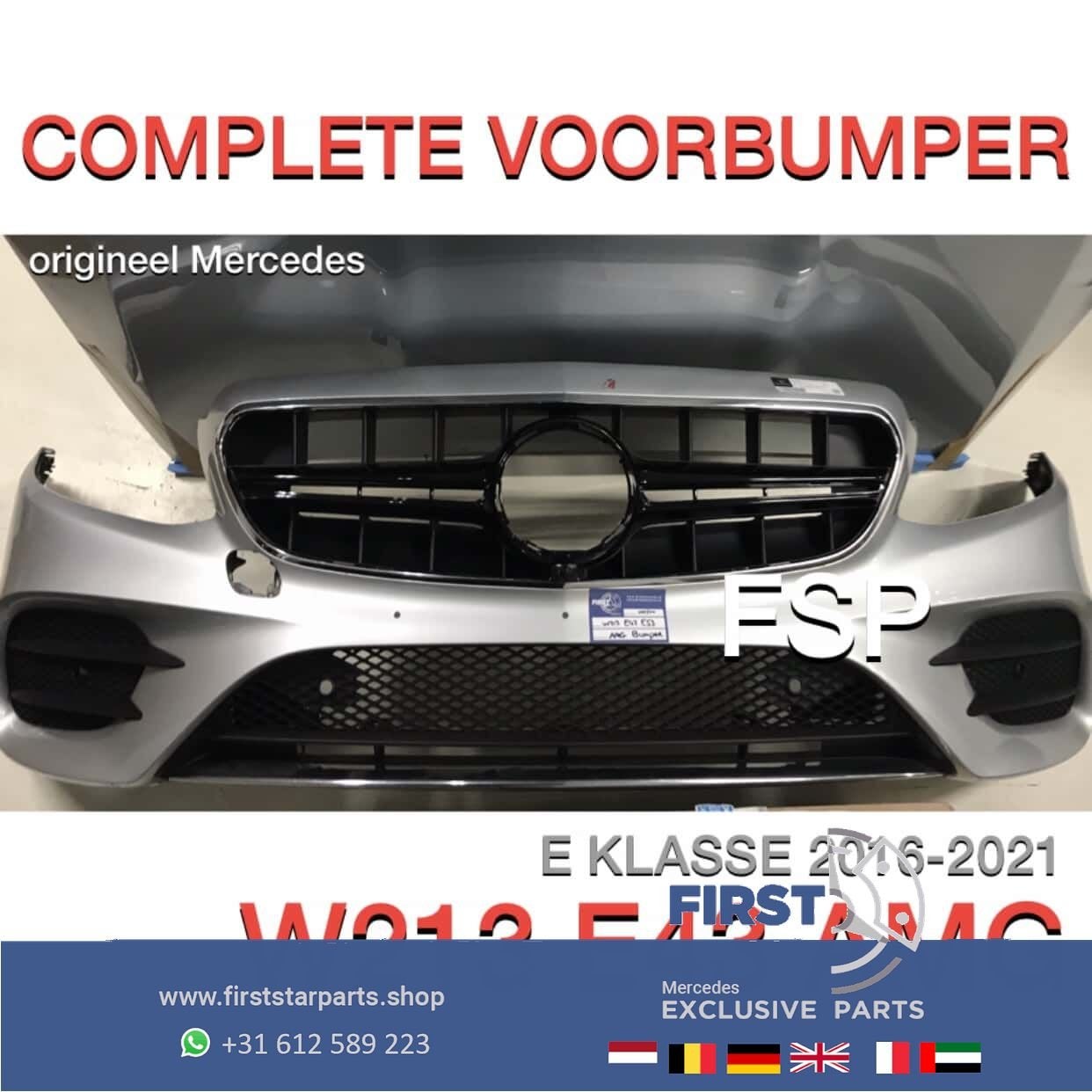 W213 E43 E53 AMG VOORBUMPER Mercedes E Klasse 2016-2021 COMP, Auto-onderdelen, Gebruikt, -, Voor, Ophalen of Verzenden