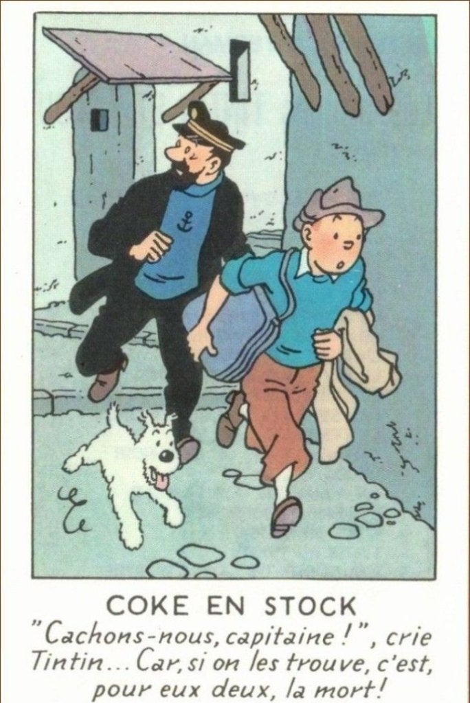 Tintin. Hergé. Chromo  - Coke en stock, Enlèvement