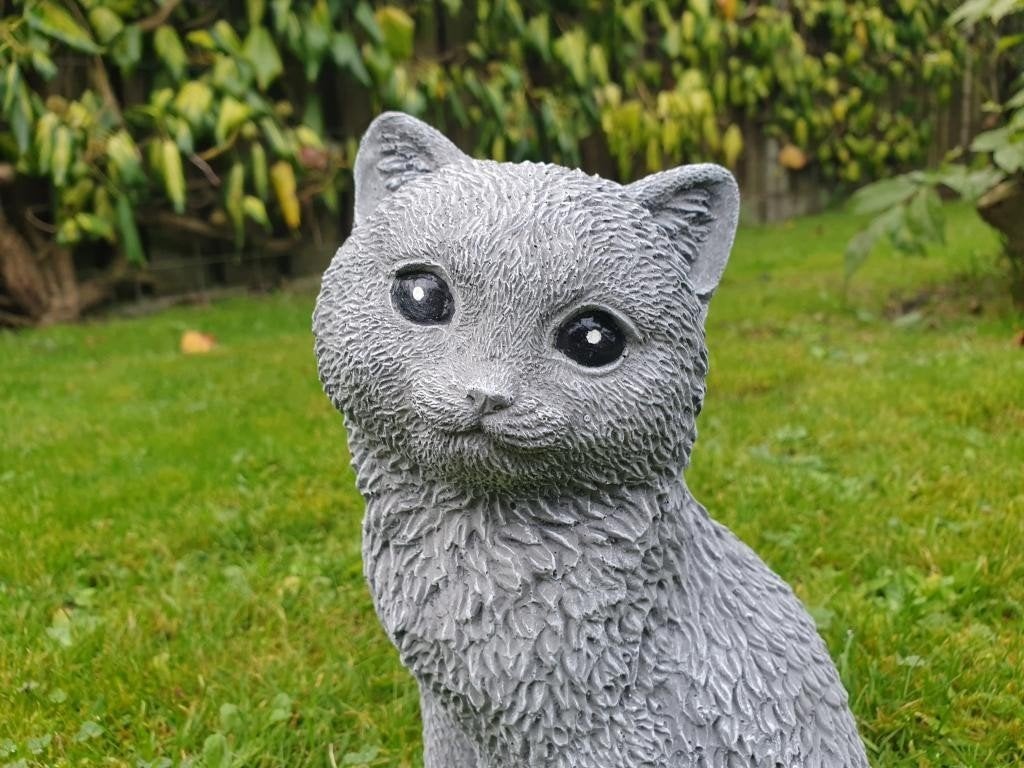 beeld van een poes , beton, Ophalen of Verzenden, Nieuw, Grijs