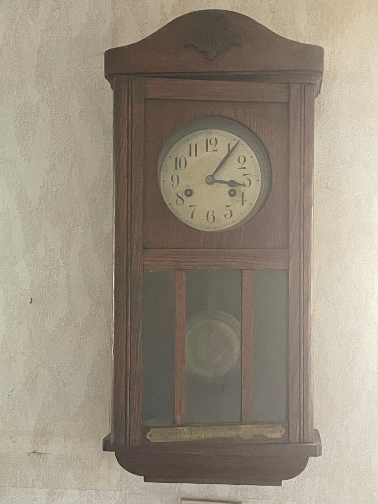 Vintage oude antieken wandklok, Antiek en Kunst, Ophalen