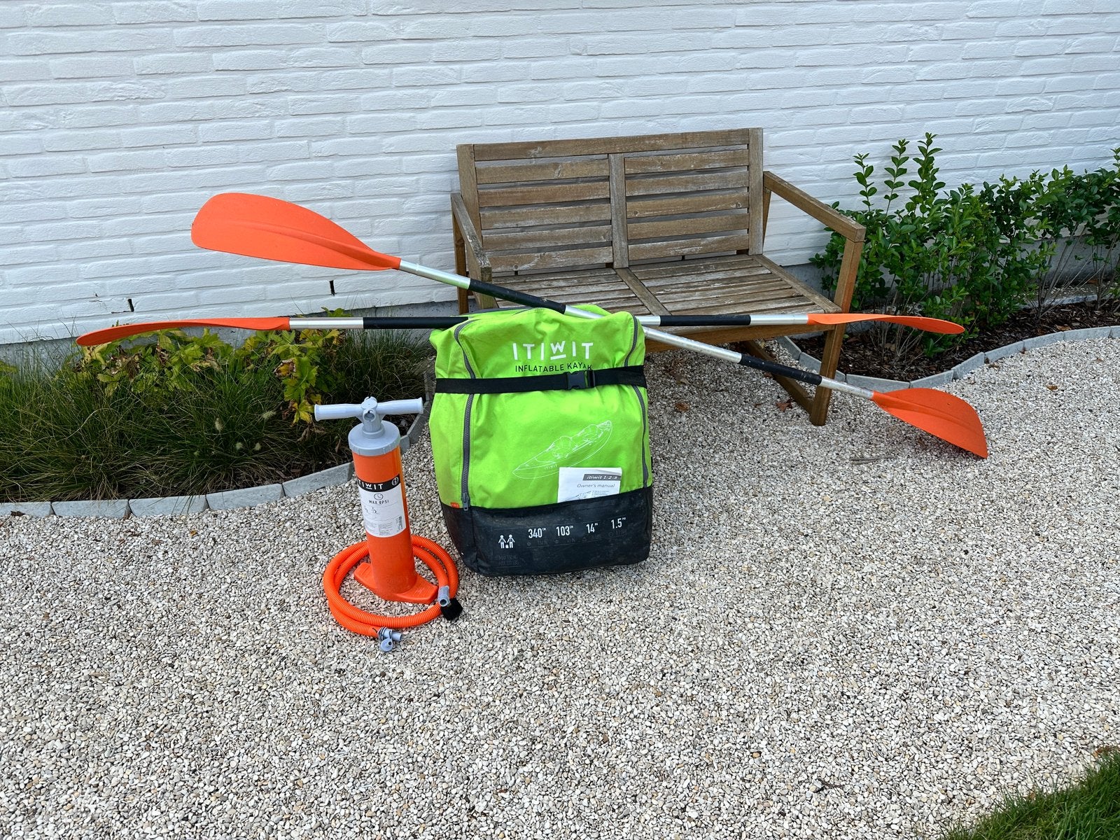 ITIWIT opblaas kajak 2 pers/complete set/slechts 1x gebruikt, Watersport en Boten, Ophalen, Gebruikt