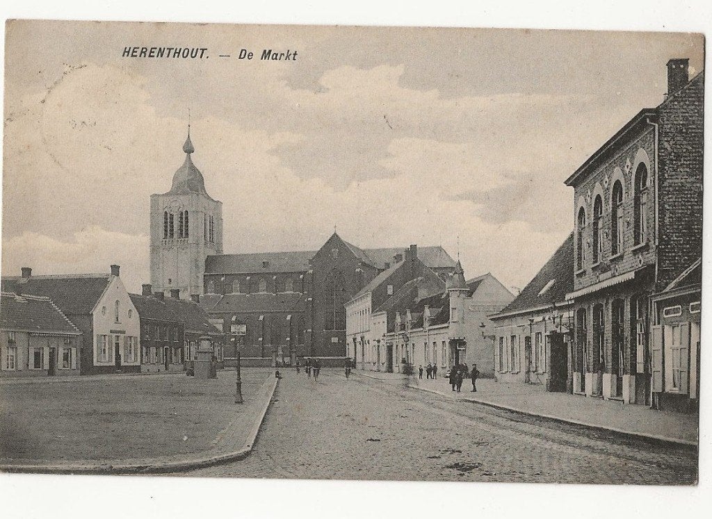 herenthout pk cpa de markt, Ophalen of Verzenden, Voor 1920, Gelopen, Antwerpen