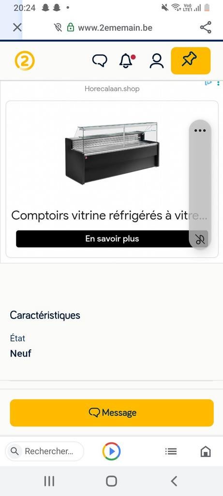 Frigo comptoir 3mètre marque diamond noir, Enlèvement