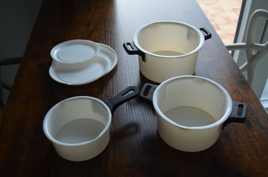 set de 2 casseroles et 1 poëlon pour micro-ondes, Enlèvement ou Envoi, Utilisé, Autres matériaux, Autres types