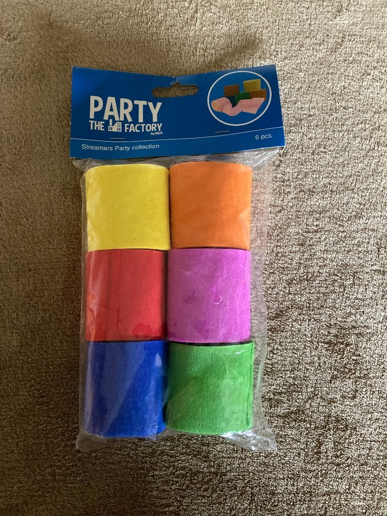 6 rolletjes in crepepapier om te knutselen (nieuw), Nieuw, Meerkleurig, Ophalen of Verzenden, Overige materialen