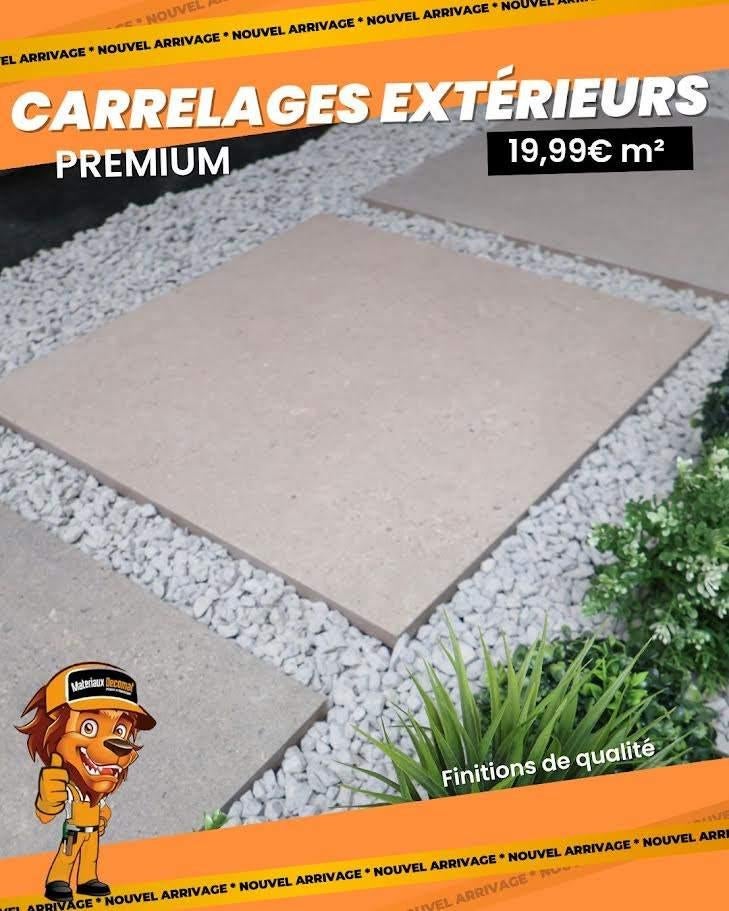 CARRELAGE EXTÉRIEUR PIAZZA – PRIX EXCEPTIONNEL !, Doe-het-zelf en Bouw, Tegels, Nieuw, Vloertegels, Keramiek, 60 cm of meer, 60 cm of meer