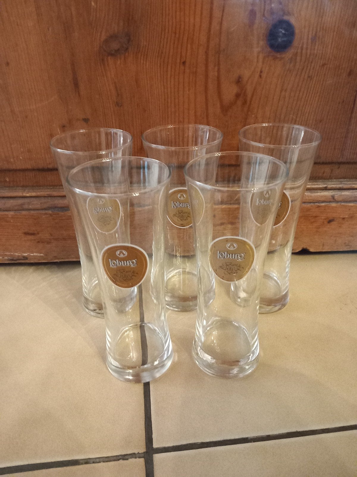 5 verres de Loburg, Enlèvement, Comme neuf, Verre à bière