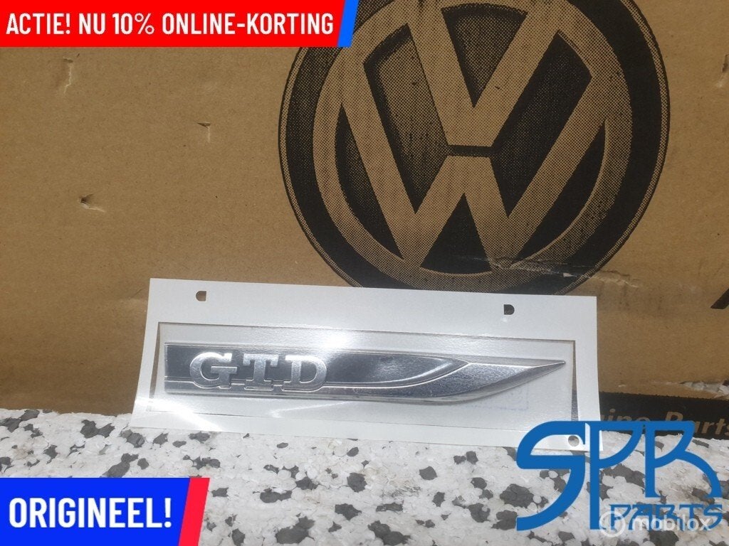 GOLF 7 GTD EMBLEEM STICKER LOGO spatbord rechts origineel, Volkswagen, Nieuw, Ophalen of Verzenden, Volkswagen