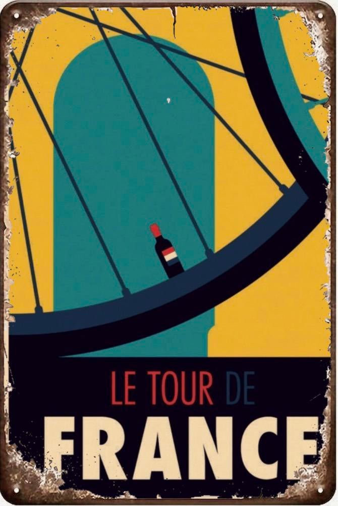Metalen reclamebord Tour de France 2 - retro vintage mancave, Verzamelen, Ophalen of Verzenden, Zo goed als nieuw, Reclamebord