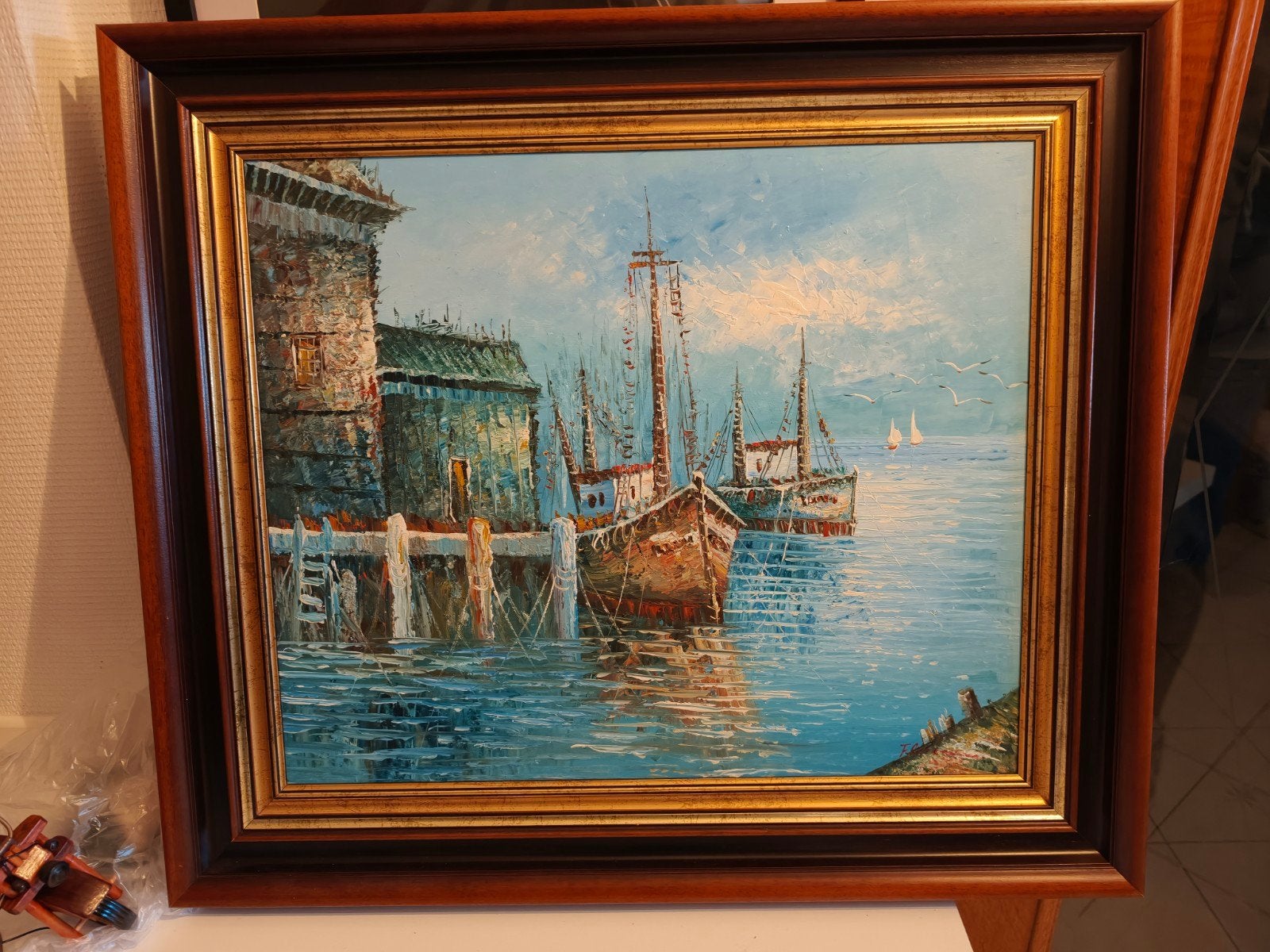 schilderij haven, Antiek en Kunst, Ophalen