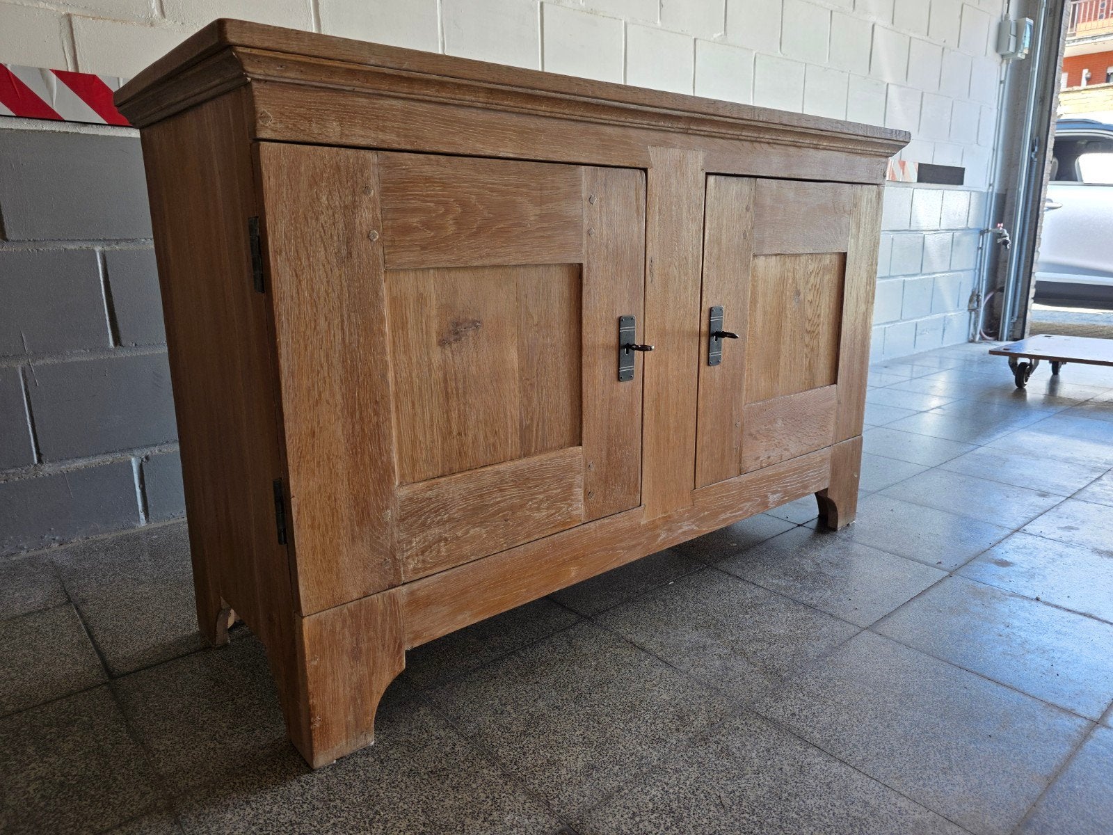 televisie kast, Ophalen, 100 tot 150 cm, Eikenhout, Landelijk