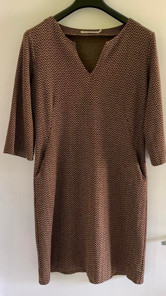 Nathalie Vleeschouwer L feestelijk kleedje, Kleding | Dames, Bruin, Maat 42/44 (L), Ophalen of Verzenden, Zo goed als nieuw
