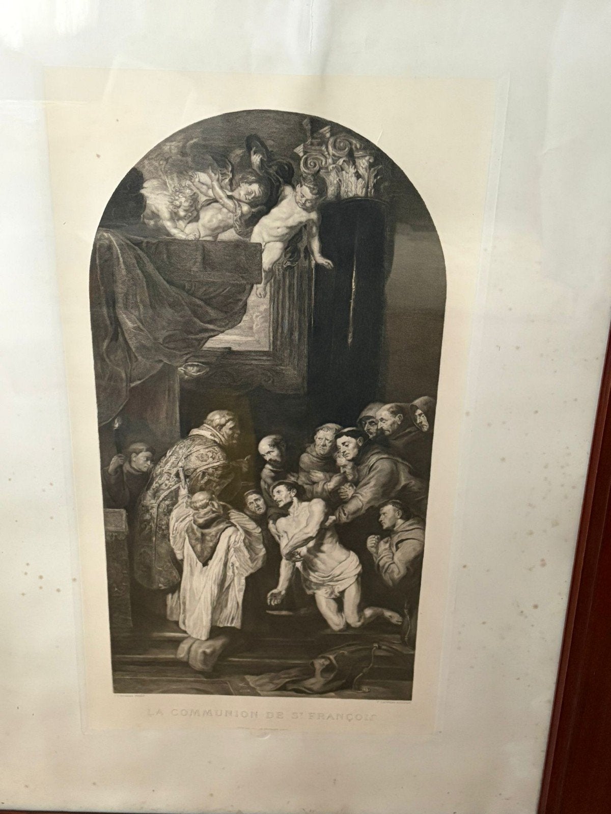 Oude ets met religieus tafereel., Antiek en Kunst, Ophalen, Ets