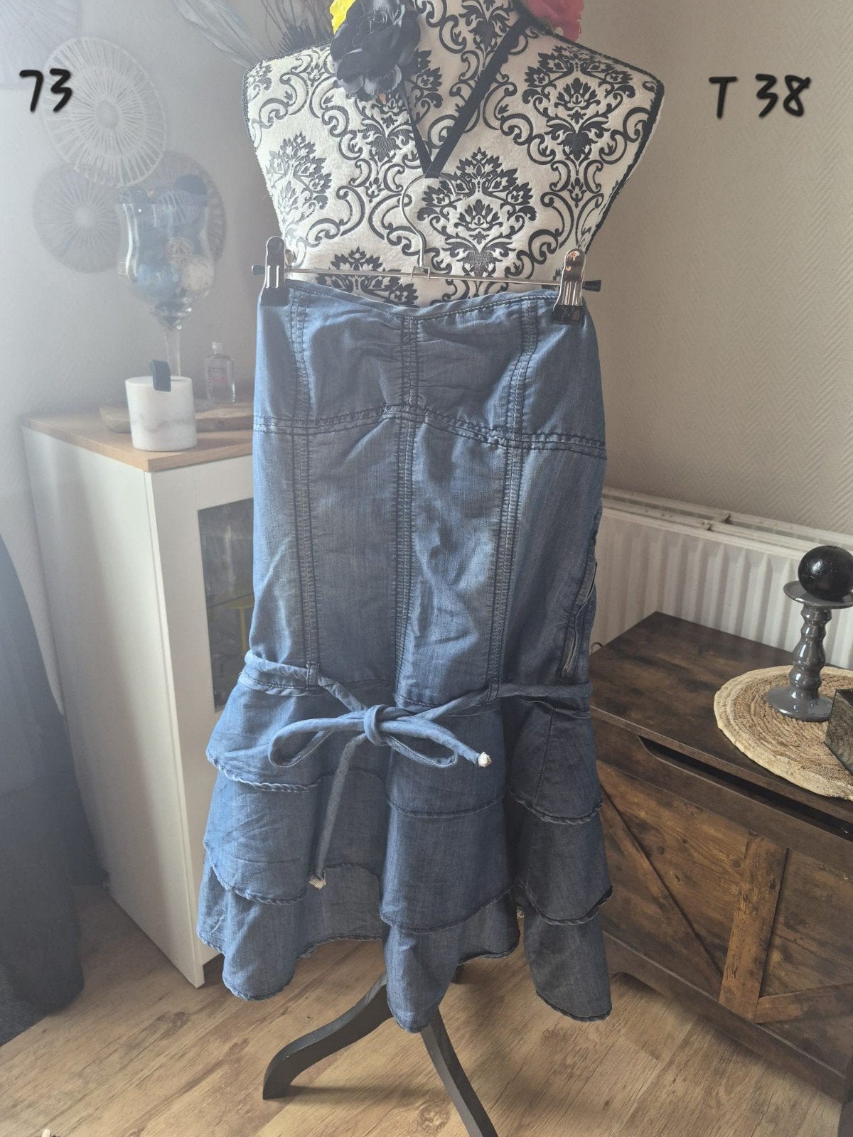 long bustier taille 38, Enlèvement ou Envoi, Comme neuf, Taille 38/40 (M), Bleu