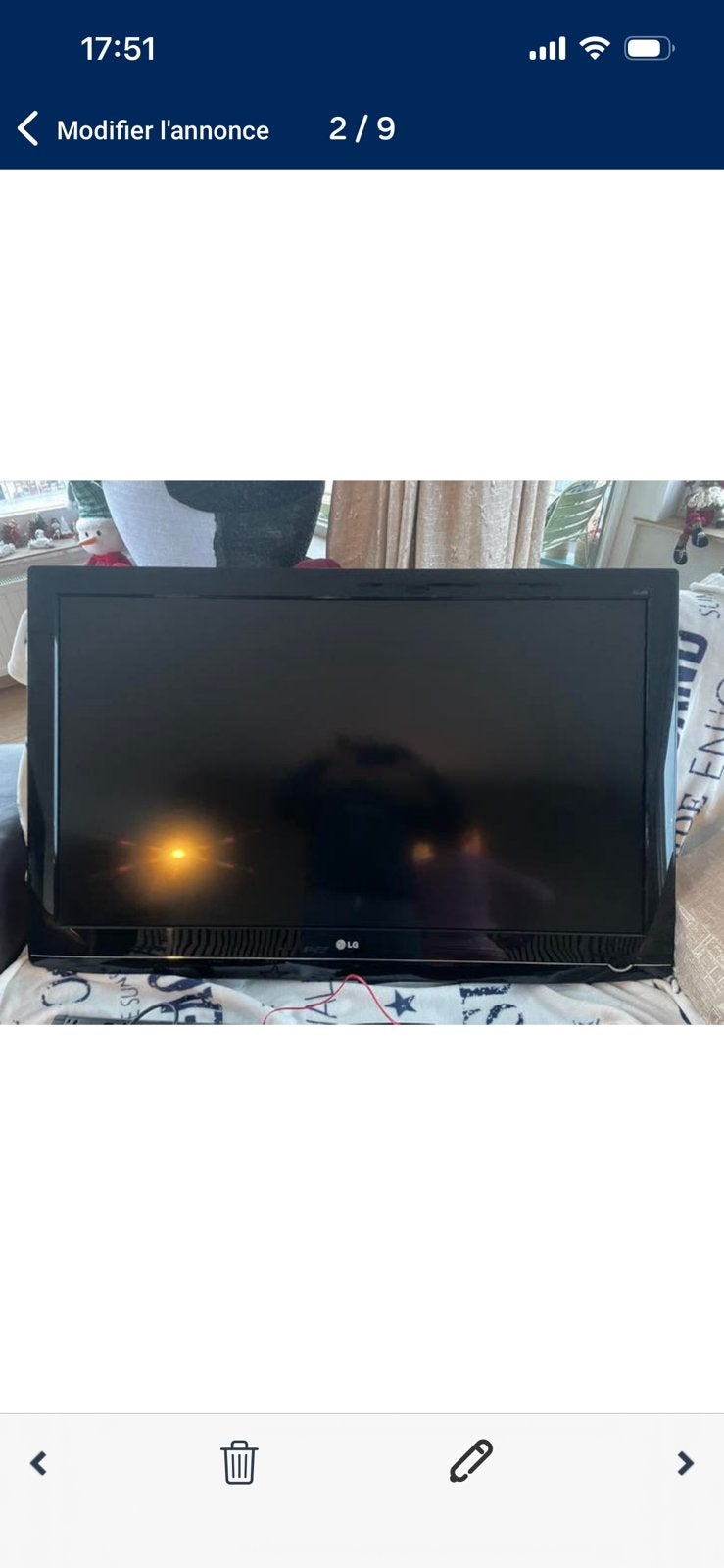 Televisin + fixation full HD- LG, Audio, Tv en Foto, Televisies, Ophalen, LCD, Zo goed als nieuw, 100 Hz