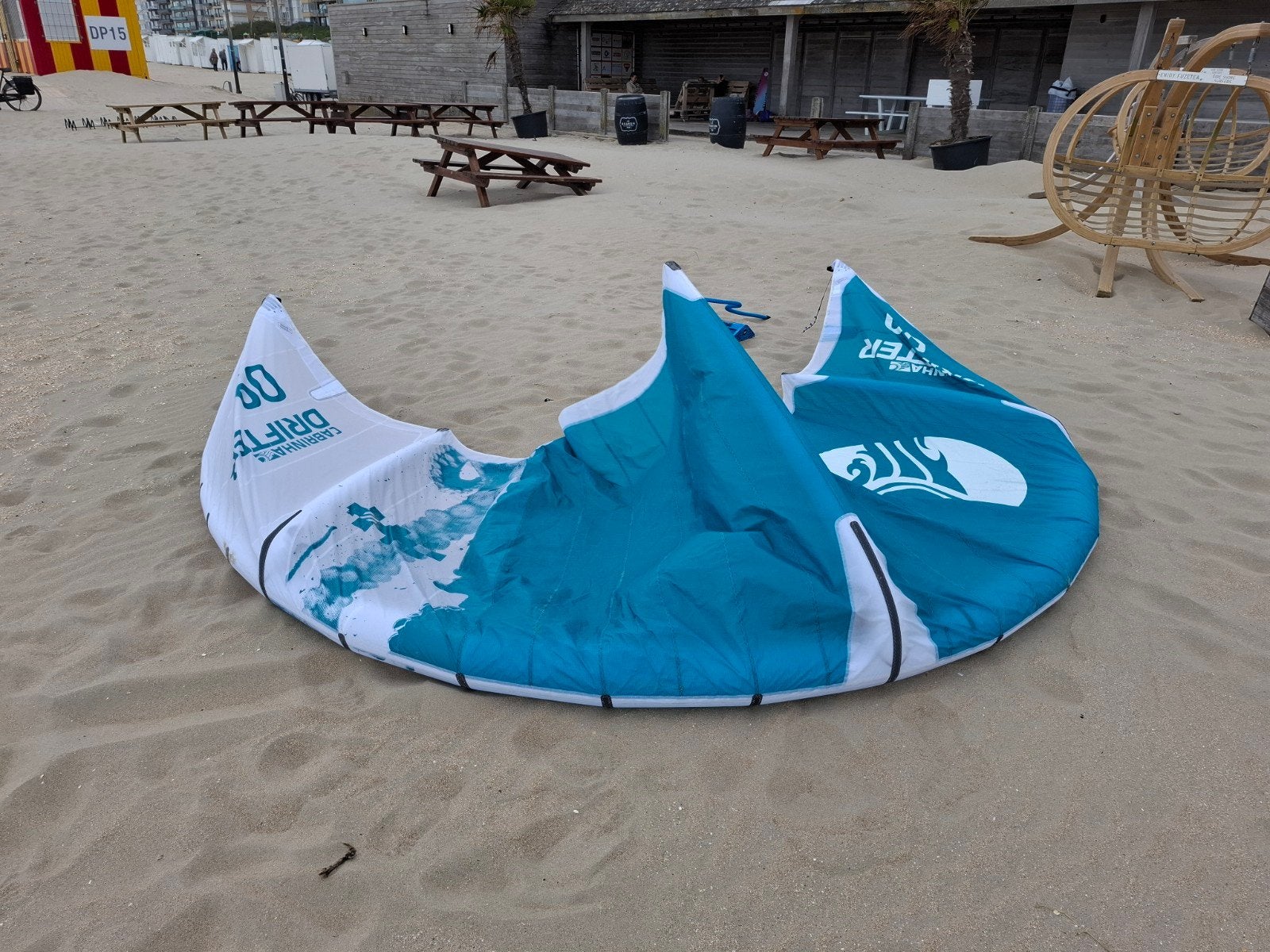 start set drifter 9m + bar, Enlèvement ou Envoi, Comme neuf, 9 m², Ensemble de kite