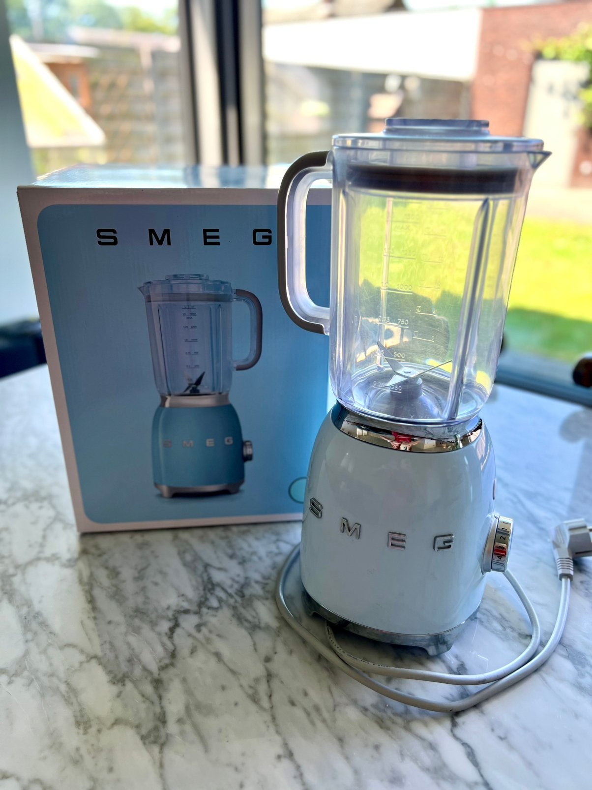Smeg blender babyblauw, Elektronische apparatuur, Ophalen, Zo goed als nieuw, Blender